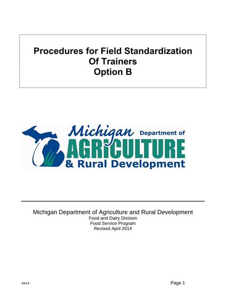 final draft Master procedures for field  .
